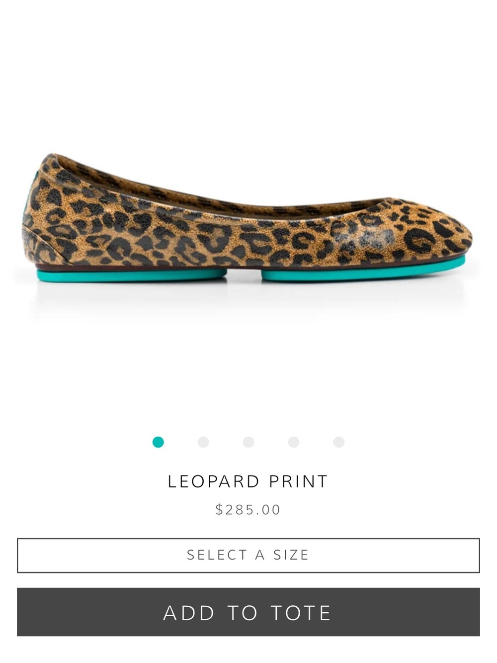 Tieks leopard patent leather flat